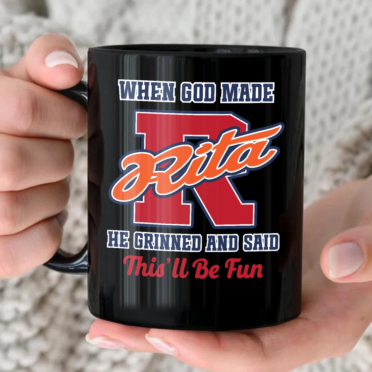 When God Made Your Name Personalized Baseball Mug RITA 13K1 MG07