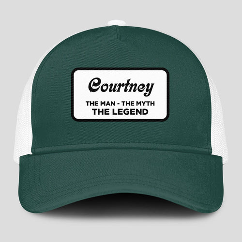 The Man The Myth The Legend Green And White Mesh Cap COURTNEY 13K1 C198PF