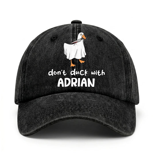 Don't Duck With Your Name Funny Washed Cap ADRIAN 13K1 C129PF