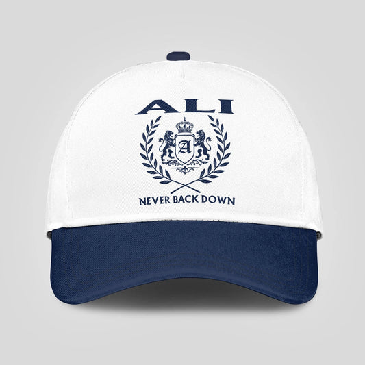 Never Back Down Blue And White Cap ALI 13K1 C59PF