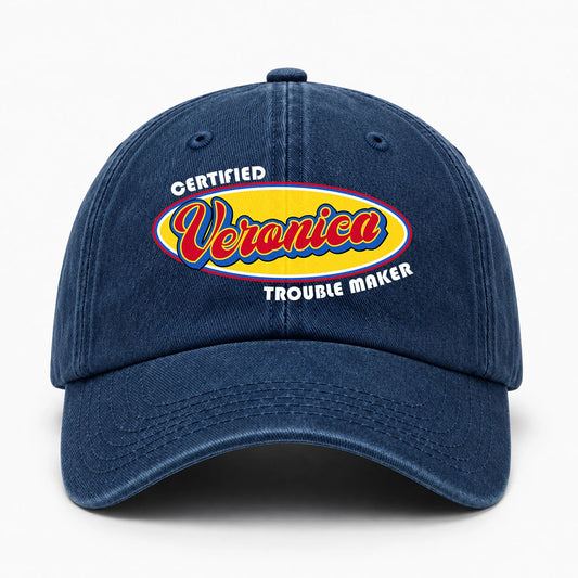 Certified Your Name Trouble Maker Washed Cap VERONICA 13K1 C73PF