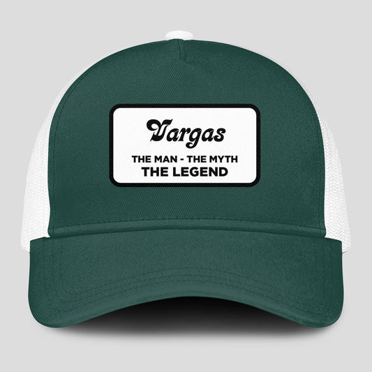 The Man The Myth The Legend Green And White Mesh Cap VARGAS 13K1 C198PF
