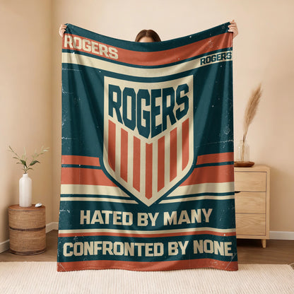 Hated By Many Confronted By None Retro Fleece Blanket ROGERS 13K1 BK58