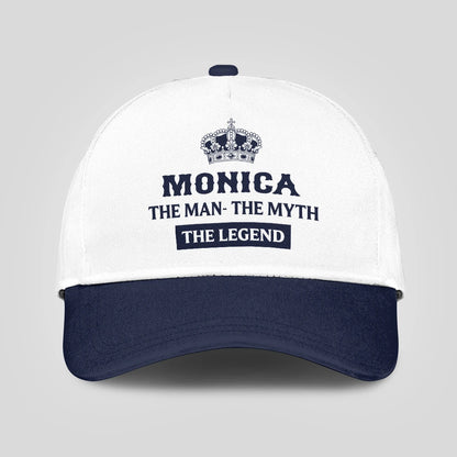 The Man The Myth The Legend King Crown Blue And White Cap MONICA 13K1 C147PF