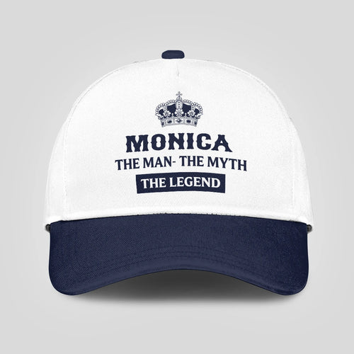 The Man The Myth The Legend King Crown Blue And White Cap MONICA 13K1 C147PF