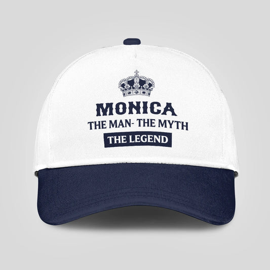 The Man The Myth The Legend King Crown Blue And White Cap MONICA 13K1 C147PF