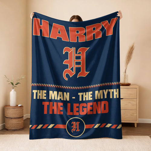 The Man The Myth The Legend Retro Fleece Blanket HARRY 13K1 BK53