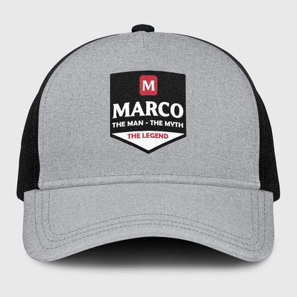 The Man The Myth The Legend Gray Mesh Cap MARCO 13K1 C189PF