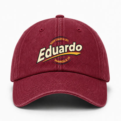 Keep Calm & Let Your Name Handle It Burgundy Washed Cap EDUARDO 13K1 C105PF