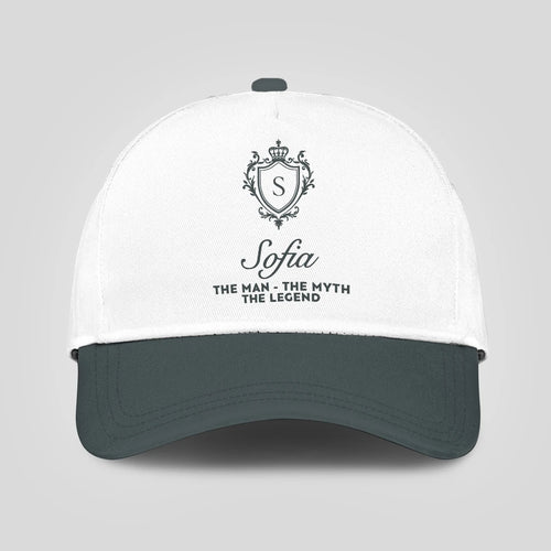 The Man The Myth The Legend Elegant Gray And White Cap SOFIA 13K1 C170PF