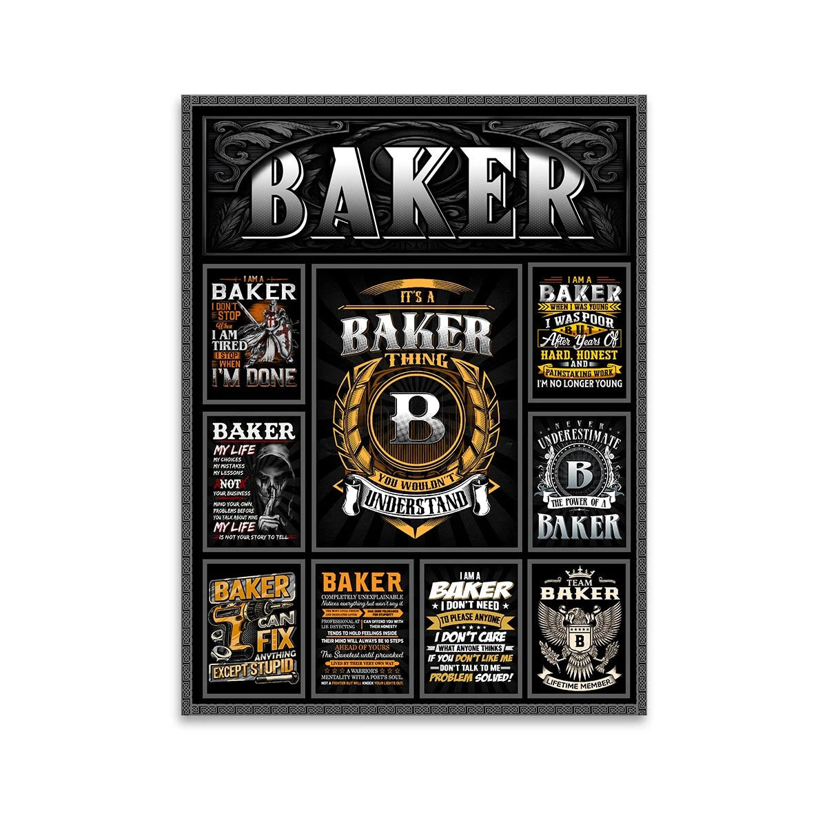 BAKER Personalized Sponge Floor Mat – Custom Printed Home Decor 13K1-AR2