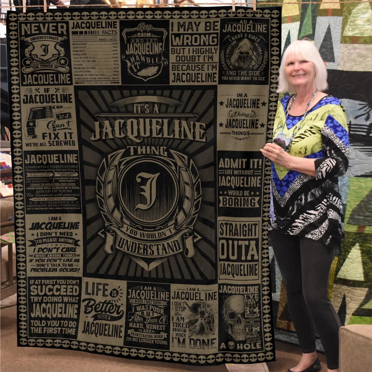 JACQUELINE Personalized Blanket | Custom Name Cozy Throw Gift 13K1-BK3