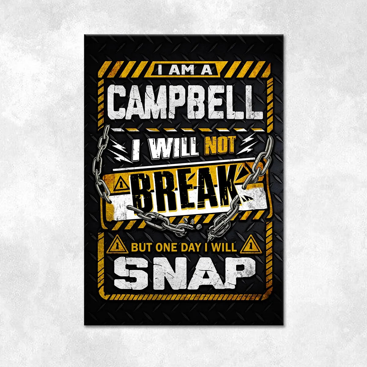 CAMPBELL Motivational Rug – Black & Yellow Quote Carpet for Living Room 13K1-AR1