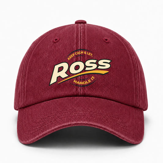 Keep Calm & Let Your Name Handle It Burgundy Washed Cap ROSS 13K1 C105PF