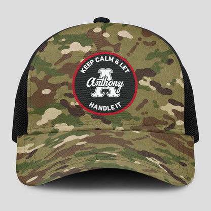 Keep Calm & Let Your Name Handle It Camo Mesh Cap ANTHONY 13K1 C209PF