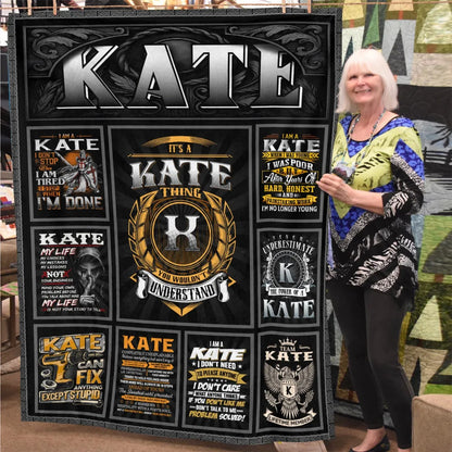 KATE Personalized Blanket | Custom Name Cozy Throw Gift 13K1-BK2