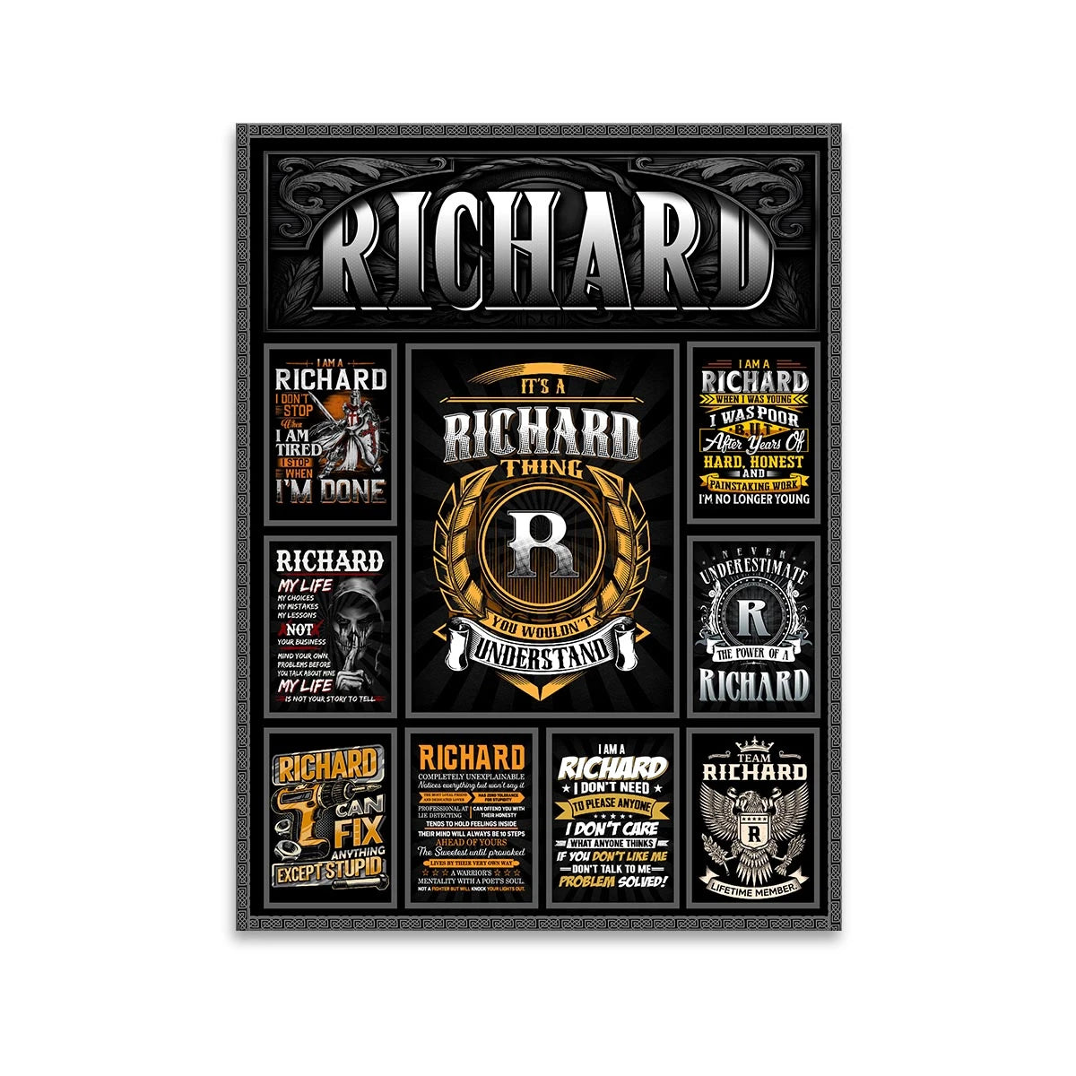 RICHARD Personalized Sponge Floor Mat – Custom Printed Home Decor 13K1-AR2