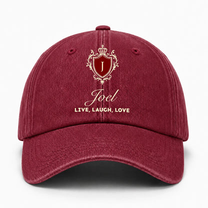Live Laugh Love Elegant Burgundy Washed Cap JOEL 13K1 C89PF