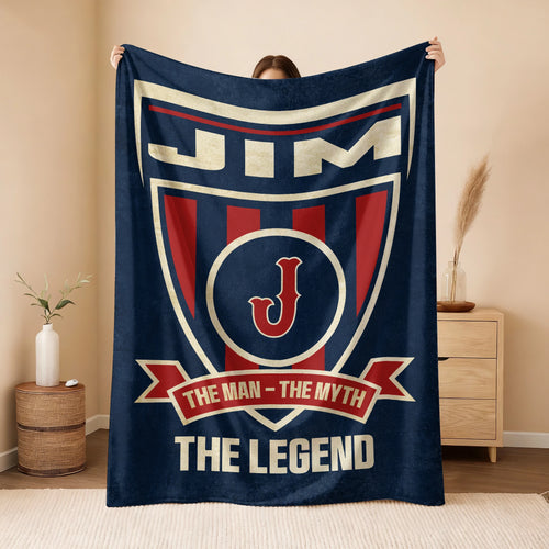 The Man The Myth The Legend Blue Burgundy Baseball Blanket JIM 13K1 BK18