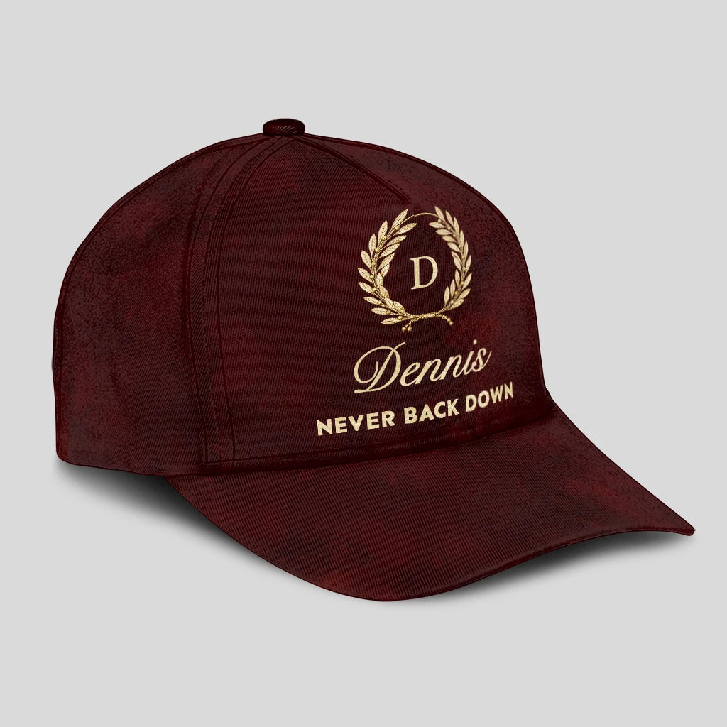 Never Back Down Golden Olive Burgundy Cap DENNIS 13K1 C177PF