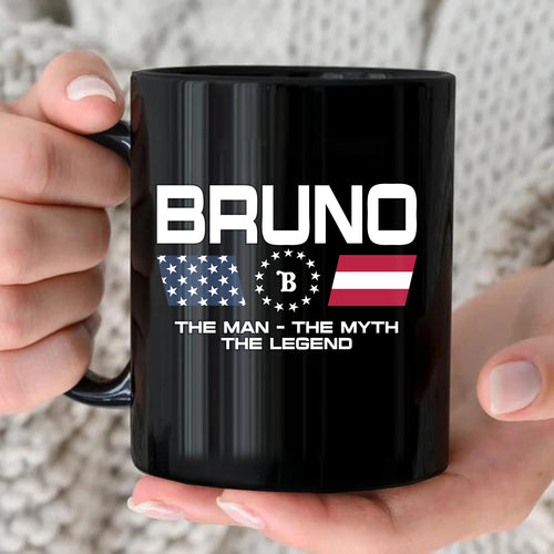 The Man The Myth The Legend Us Flag Mug BRUNO 13K1 MG23