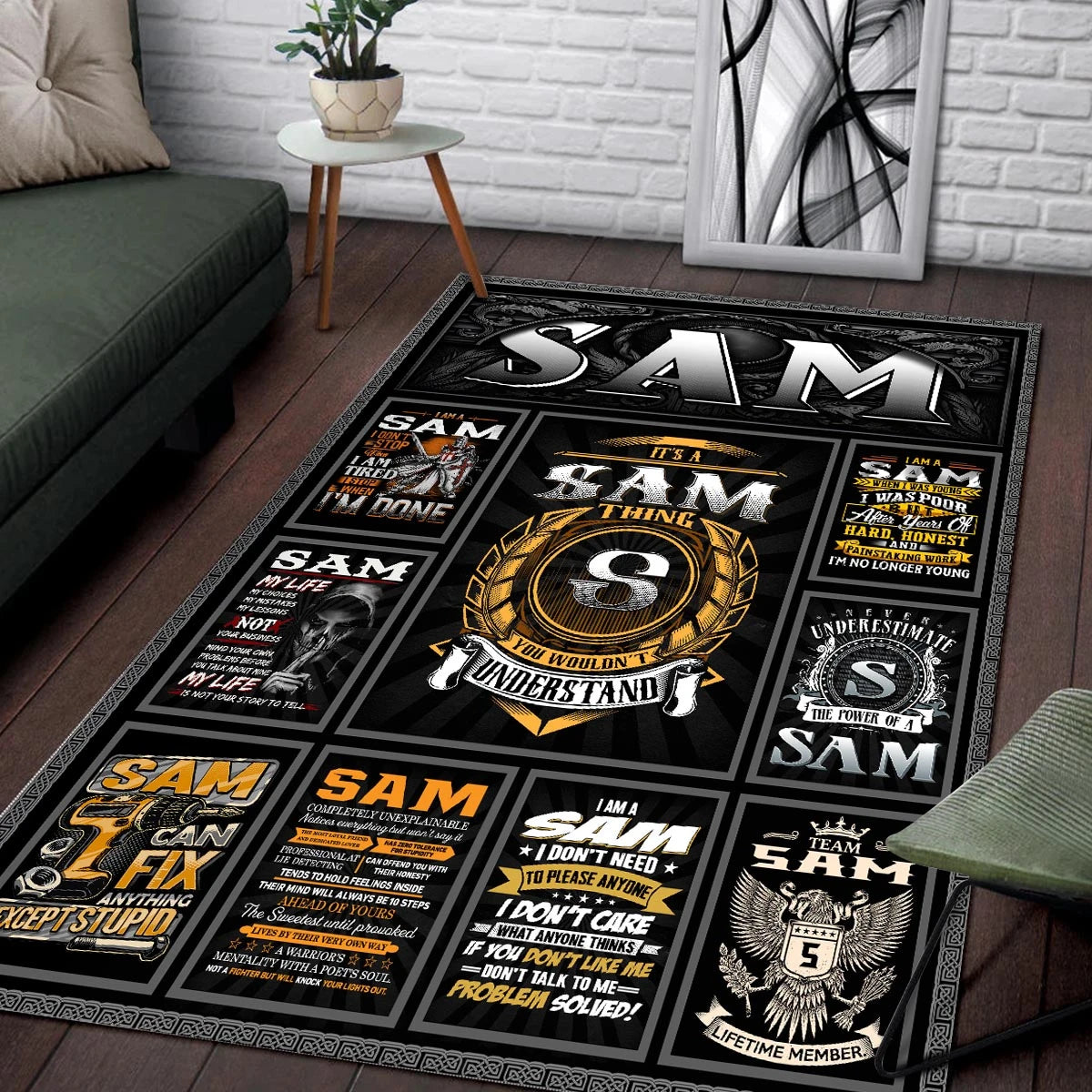 SAM Personalized Sponge Floor Mat – Custom Printed Home Decor 13K1-AR2