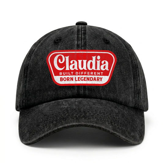 Built Different Born Legendary Red Logo Washed Cap CLAUDIA 13K1 C63PF
