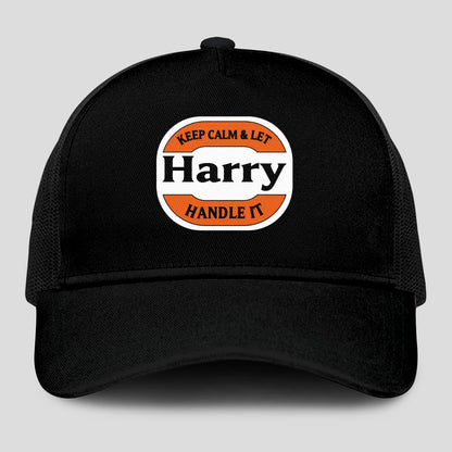 Keep Calm & Let Your Name Handle It Black Mesh Cap HARRY 13K1 C199PF