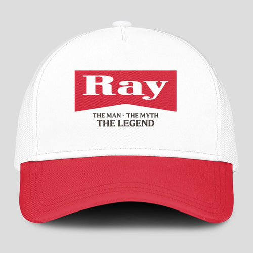 The Man The Myth The Legend Red And White Mesh Cap RAY 13K1 C197PF