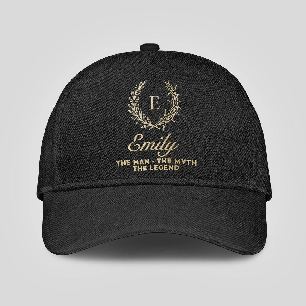 The Man The Myth The Legend God's Crown Black Cap EMILY 13K1 C175PF