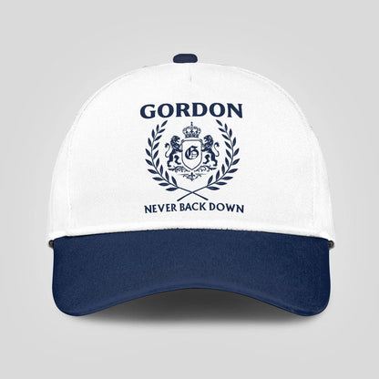 Never Back Down Blue And White Cap GORDON 13K1 C59PF