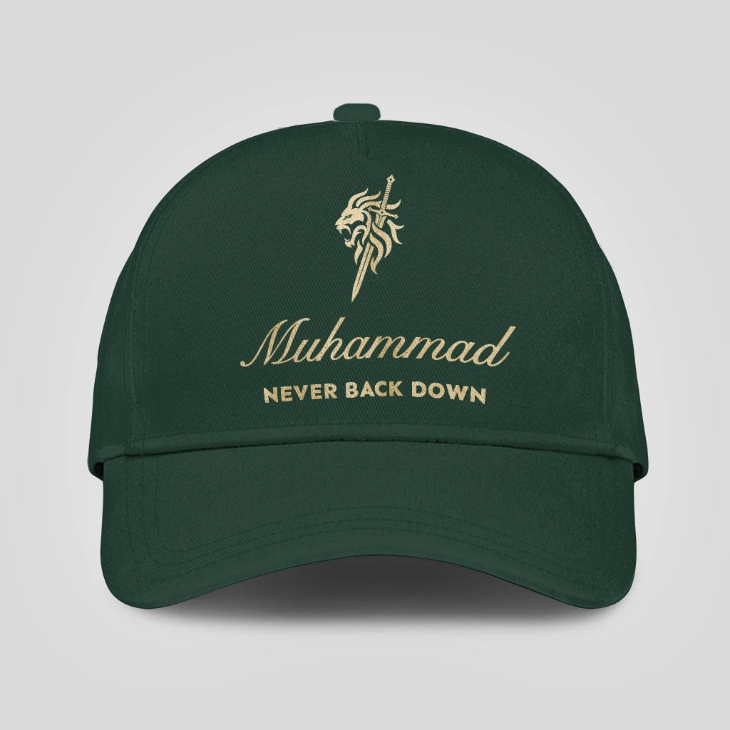 Never Back Down Lion And Sword Sage Green Cap MUHAMMAD 13K1 C178PF