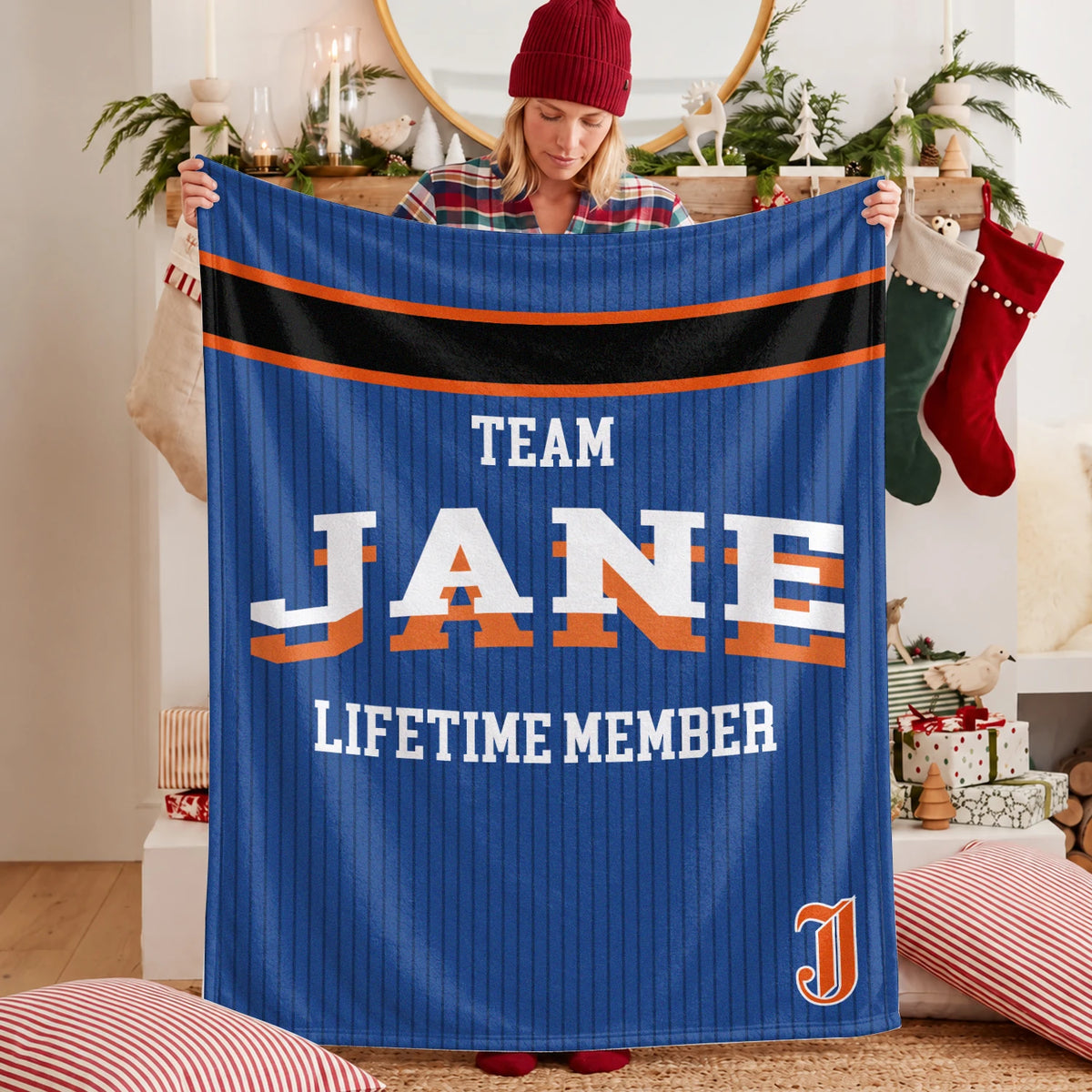 Team Your Name Lifetime Member Basketball Fleece Blanket JANE 13K1 BK47