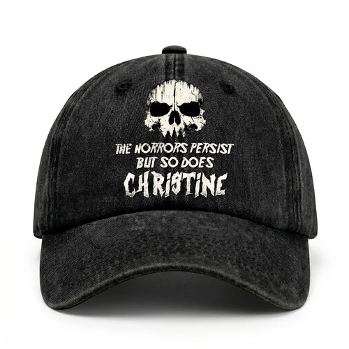 The Horrors Persist But So Does Your Name Cool Skull Washed Cap CHRISTINE 13K1 C134PF