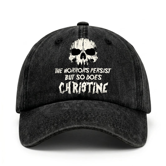 The Horrors Persist But So Does Your Name Cool Skull Washed Cap CHRISTINE 13K1 C134PF