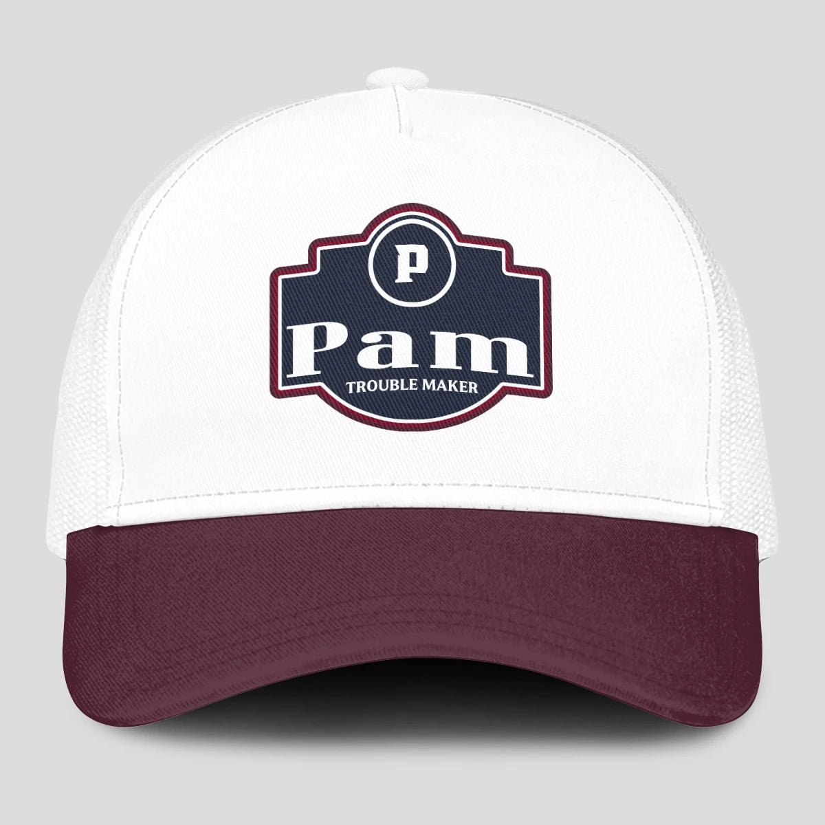 Trouble Maker Burgundy And White Funny Mesh Cap PAM 13K1 C201PF