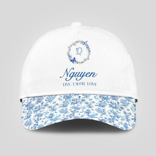 Live Laugh Love Blue Flowers Cap NGUYEN 13K1 C50PF