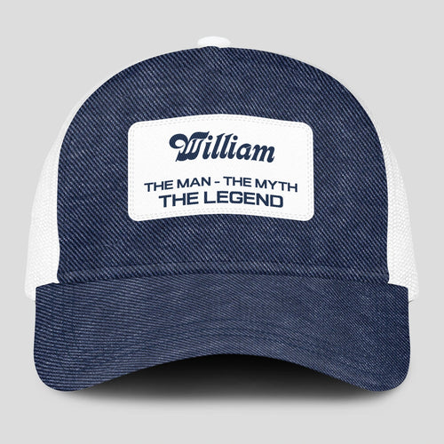The Man The Myth The Legend Blue Denim Mesh Cap WILLIAM 13K1 C194PF