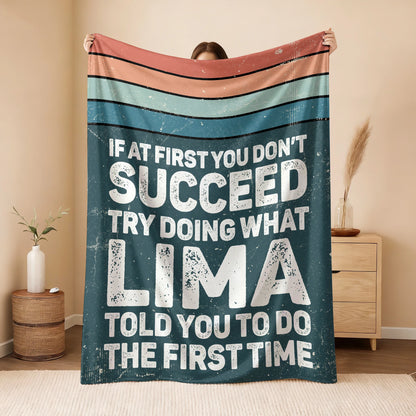 If At First You Don’t Succeed Retro Green Fleece Blanket LIMA 13K1 BK29