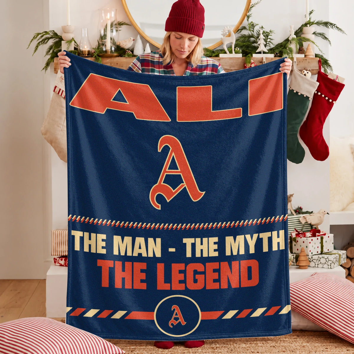 The Man The Myth The Legend Retro Fleece Blanket ALI 13K1 BK53