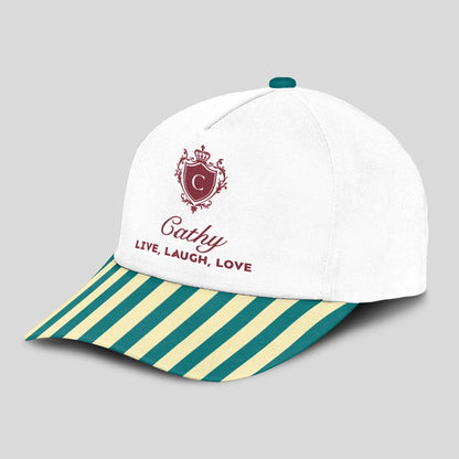 Live Laugh Love Green And Yellow Royal Cap CATHY 13K1 C122PF