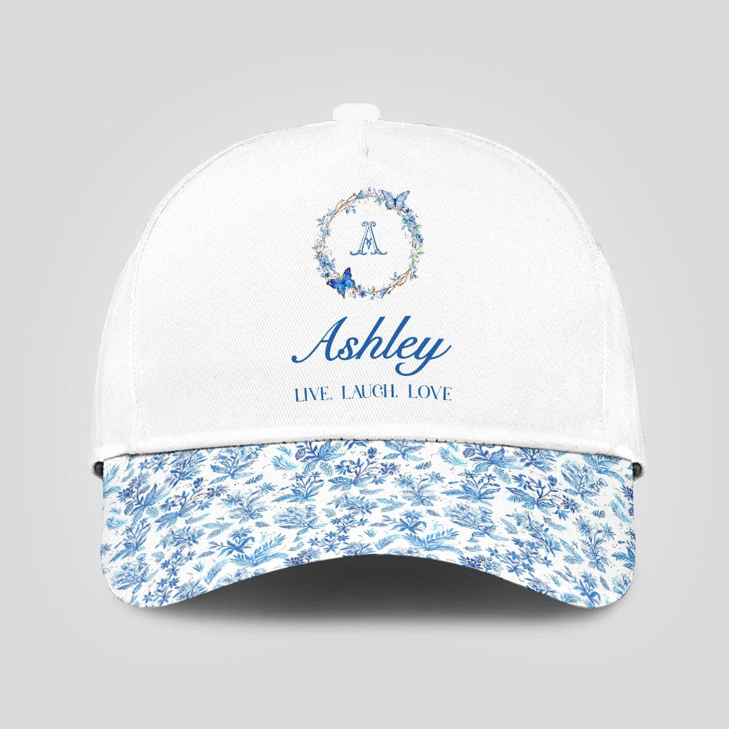 Live Laugh Love Blue Flowers Cap ASHLEY 13K1 C50PF