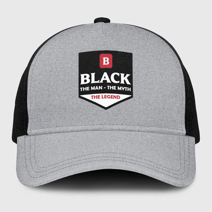The Man The Myth The Legend Gray Mesh Cap BLACK 13K1 C189PF