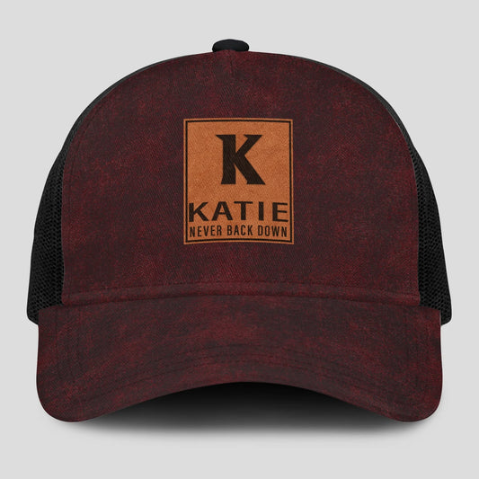 Never Back Down Burgundy And Black Mesh Cap KATIE 13K1 C208PF