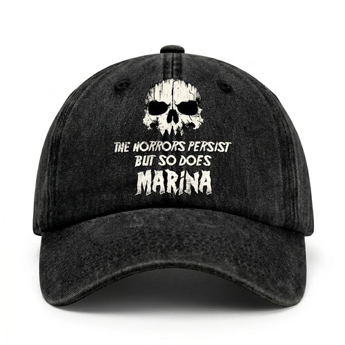 The Horrors Persist But So Does Your Name Cool Skull Washed Cap MARINA 13K1 C134PF