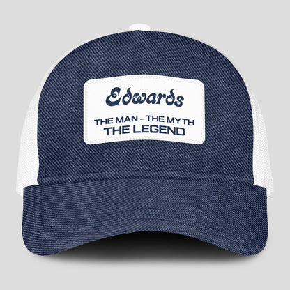 The Man The Myth The Legend Blue Denim Mesh Cap EDWARDS 13K1 C194PF