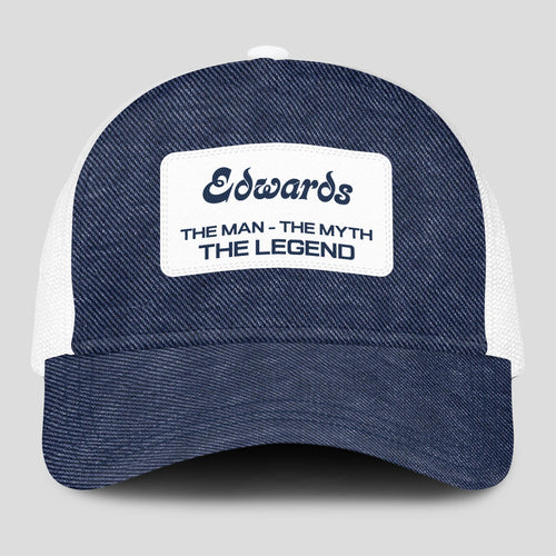 The Man The Myth The Legend Blue Denim Mesh Cap EDWARDS 13K1 C194PF