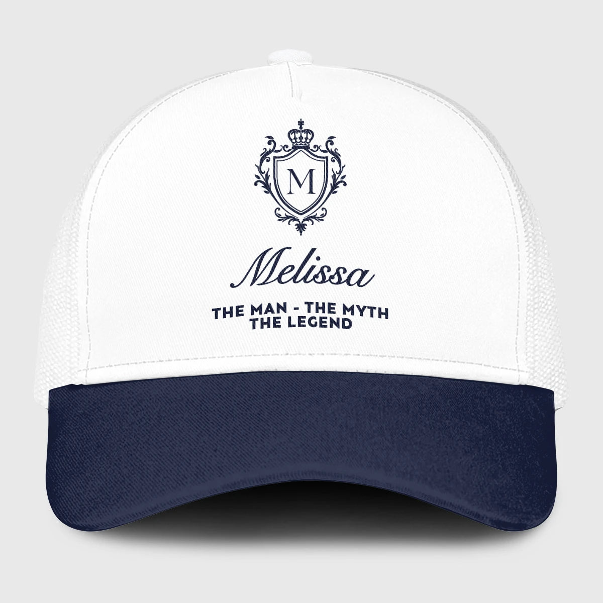 The Man The Myth The Legend Blue And White Baseball Mesh Cap MELISSA 13K1 C186PF