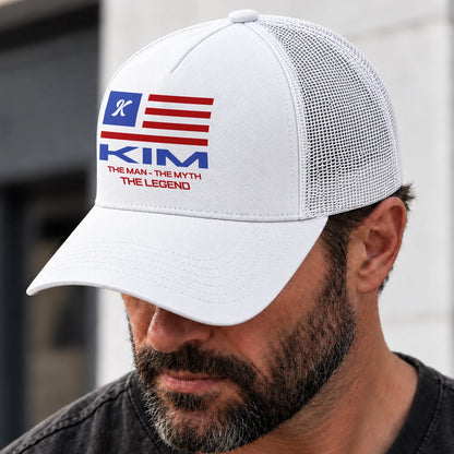 The Man The Myth The Legend America Flag Mesh Cap KIM 13K1 C193PF