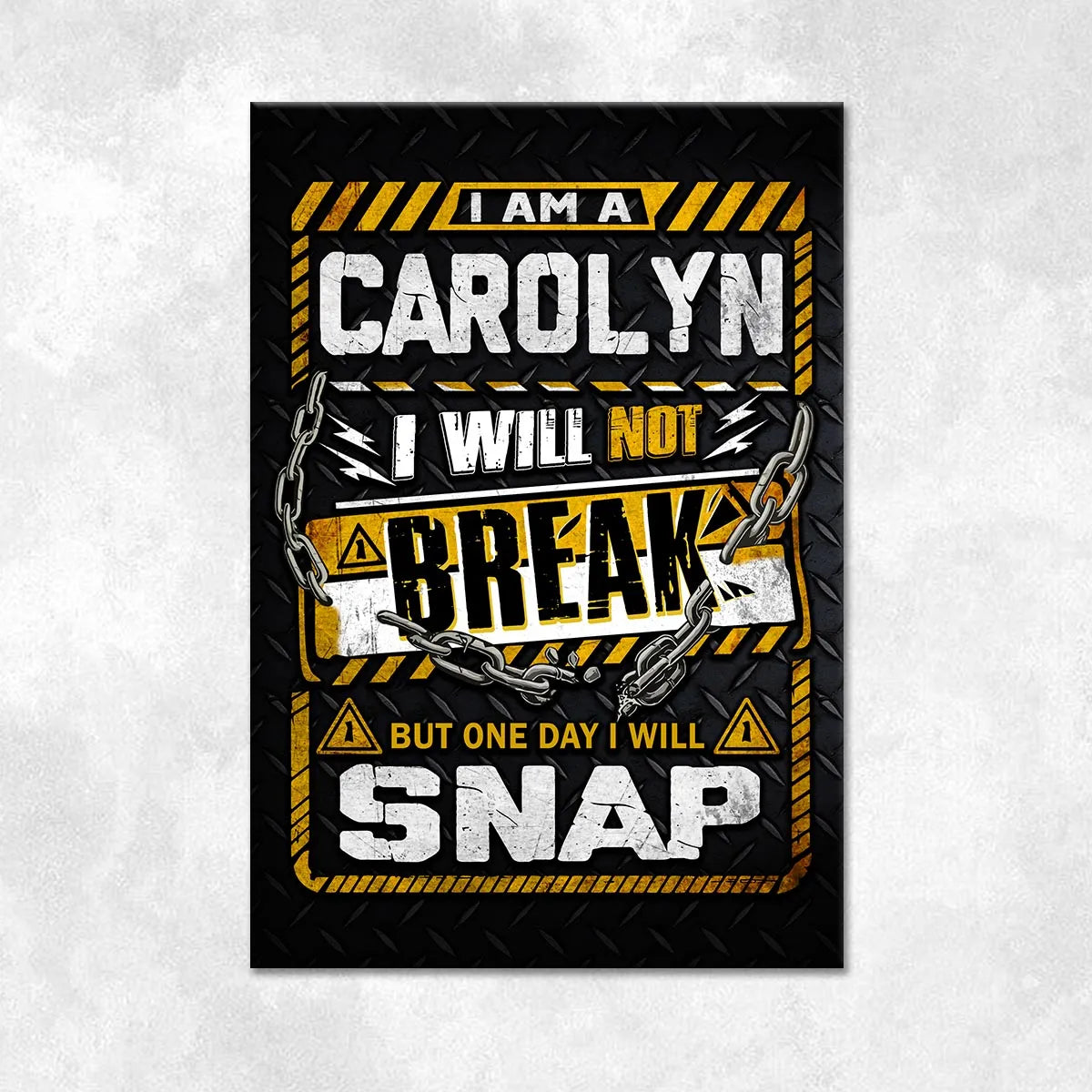 CAROLYN Motivational Rug – Black & Yellow Quote Carpet for Living Room 13K1-AR1
